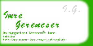 imre gerencser business card